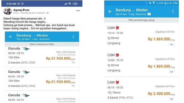 Muter-muter, Pantas Saja Harga Tiket Pesawat Bandung-Medan Capai Rp21 Juta