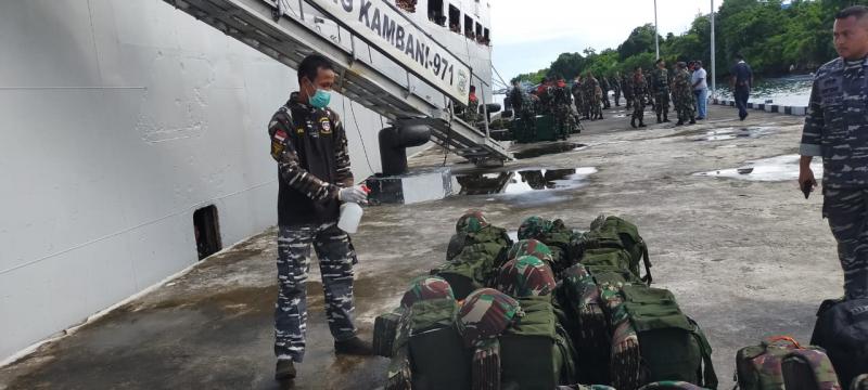 KRI Tanjung Kambani 971 Angkut Pemulangan 3 Batalion TNI AD Usai Tugas Pamrahwan