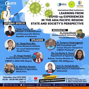 International Web-Conference: Learning from Covid-19 Experiences in The Asia Pacific Region : State and Society Perspective Politeknik STIA LAN Jakarta