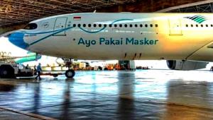 Garuda Indonesia Luncurkan Livery Pesawat `Bermasker` Dukung Gerakan `Ayo Pakai Masker`