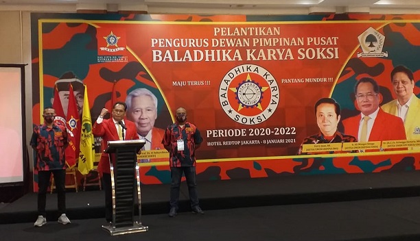 Ketua Umum Depinas SOKSI Ali Wongso Sinaga Lantik DPP Baladhika Karya SOKSI Periode 2020-2022