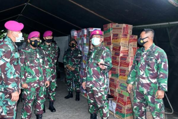 Danpasmar 1 Tinjau Posko Tanggap Darurat Bencana Korps Marinir TNI AL