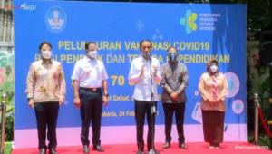 Jokowi : Targetnya Bulan Juni Vaksinasi Covid-19 Untuk Para Guru Insyallah Terselesaikan