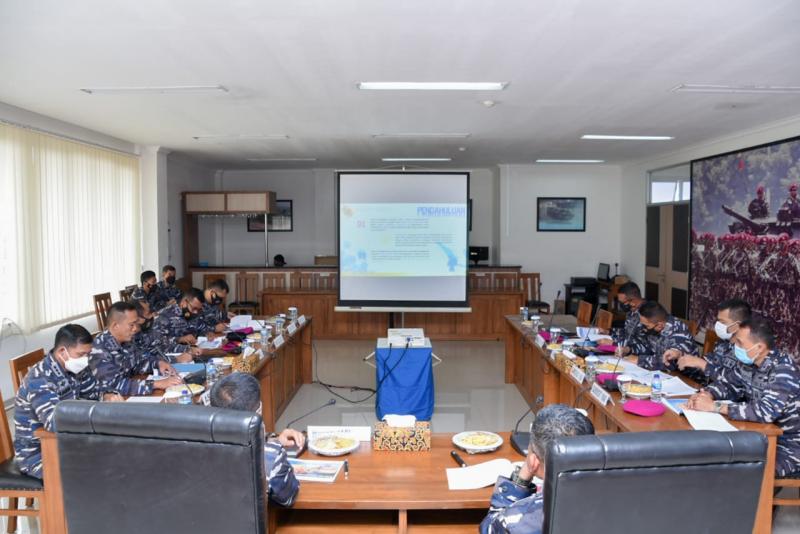 Danpasmar 1 Terima Paparan Rencana Garis Besar Latihan Pasukan Pendarat Korps Marinir TNI AL