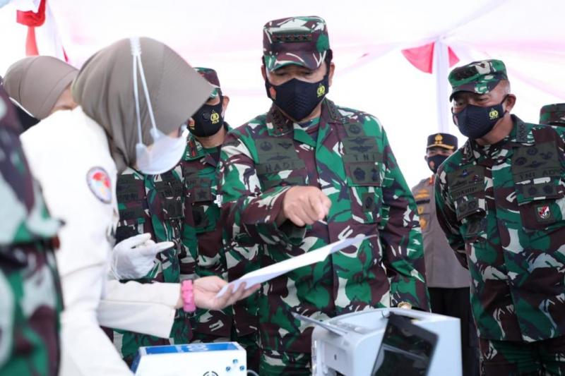 Panglima TNI Pimpin Langsung Serbuan Vaksinasi Covid-19 Bagi Prajurit TNI di Wilayah Yogyakarta