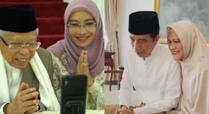 Presiden Jokowi dan Iriana Silaturahmi dengan Wapres dan Ibu Secara Daring