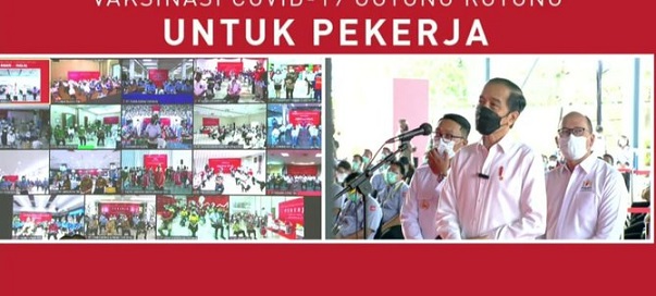 Presiden Jokowi Tinjau Vaksinasi Gotong Royong dan Proyek Kereta Cepat Jakarta-Bandung