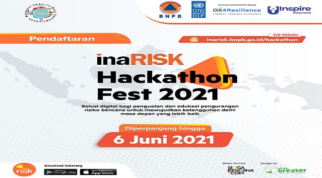 Ayo, Daftarkan Diri Anda dalam Kompetisi InaRISK Hackathon Fest 2021