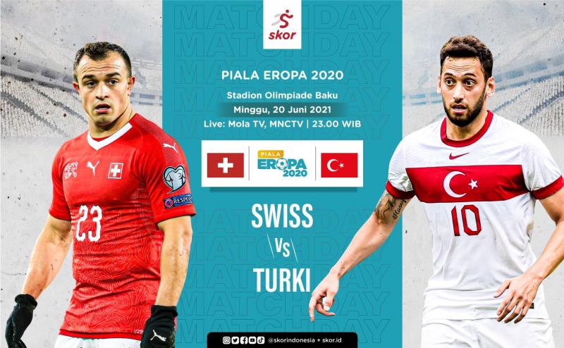 Piala Eropa 2021, Swiss Bantai Turki 3 - 1