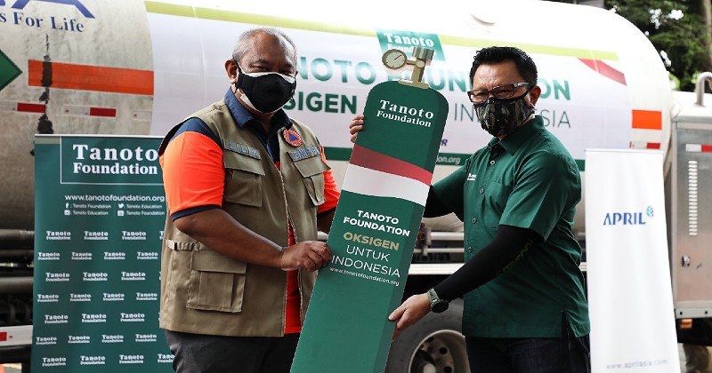 Pemerintah Terima Bantuan 500 Ton Oksigen Cair dari Tanoto Foundation