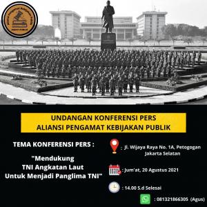 TNI AL tidak Terkait Undangan Konferensi Pers Mendukung TNI AL untuk Menjadi Panglima TNI