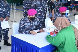 Sambut HUT KE -76 TNI, 500 Prajurit Korps Marinir TNI AL Donorkan Darahnya