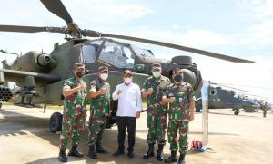 Serah Terima Halikopter dan Tinjau Alutsista, Wamenhan RI dan Wakasad Kunjungi Skadron 11/Serbu