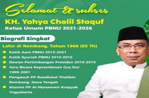 KH Yahya Cholil Staquf Terpilih Menjadi Ketua Umum PBNU 2021-2026