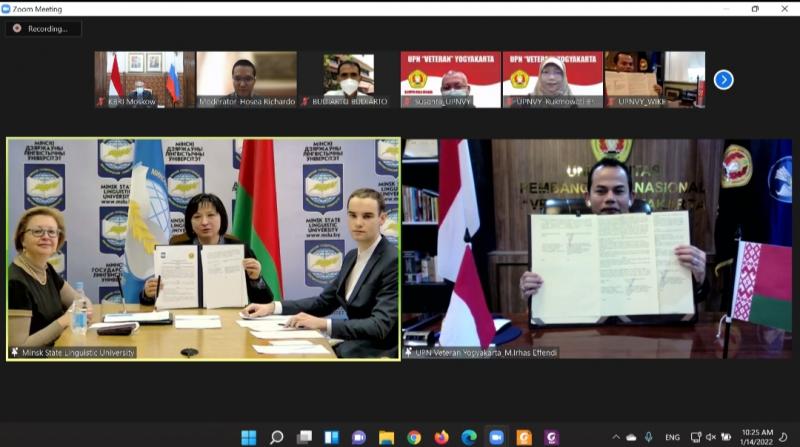 UPN Veteran Yogyakarta dan Minsk State Linguistic University, Belarus Sepakati Dirikan Pusat Bahasa dan Budaya Indonesia-Belarus