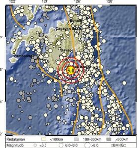 Gempa M5,0 Picu Guncangan di Wilayah Melonguane Sulawesi Utara