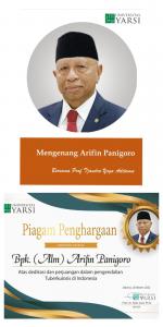 Piagam Penghargaan Universitas YARSI kepada Almarhum Arifin Panigoro