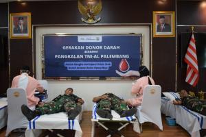 Pangkalan TNI AL Palembang Aksi Donor Darah, Antisipasi Stok PMI Kota Palembang Selama Bulan Ramadhan