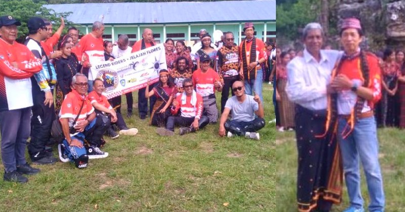 Luar Biasa! Legend Riders Lewati Sungai dan Jalan Berlumpur Menuju SMKS Bina Mandiri