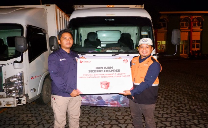 SiCepat Ekspres Bersama Baznas Salurkan Bantuan Logistik untuk Korban Gempa Cianjur
