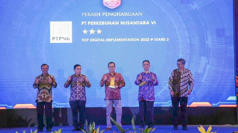 Hebat! PTPN VI Raih Top Digital Award 2022