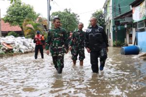 Dandim 0504/Jakarta Selatan Tinjau Banjir di Jaksel