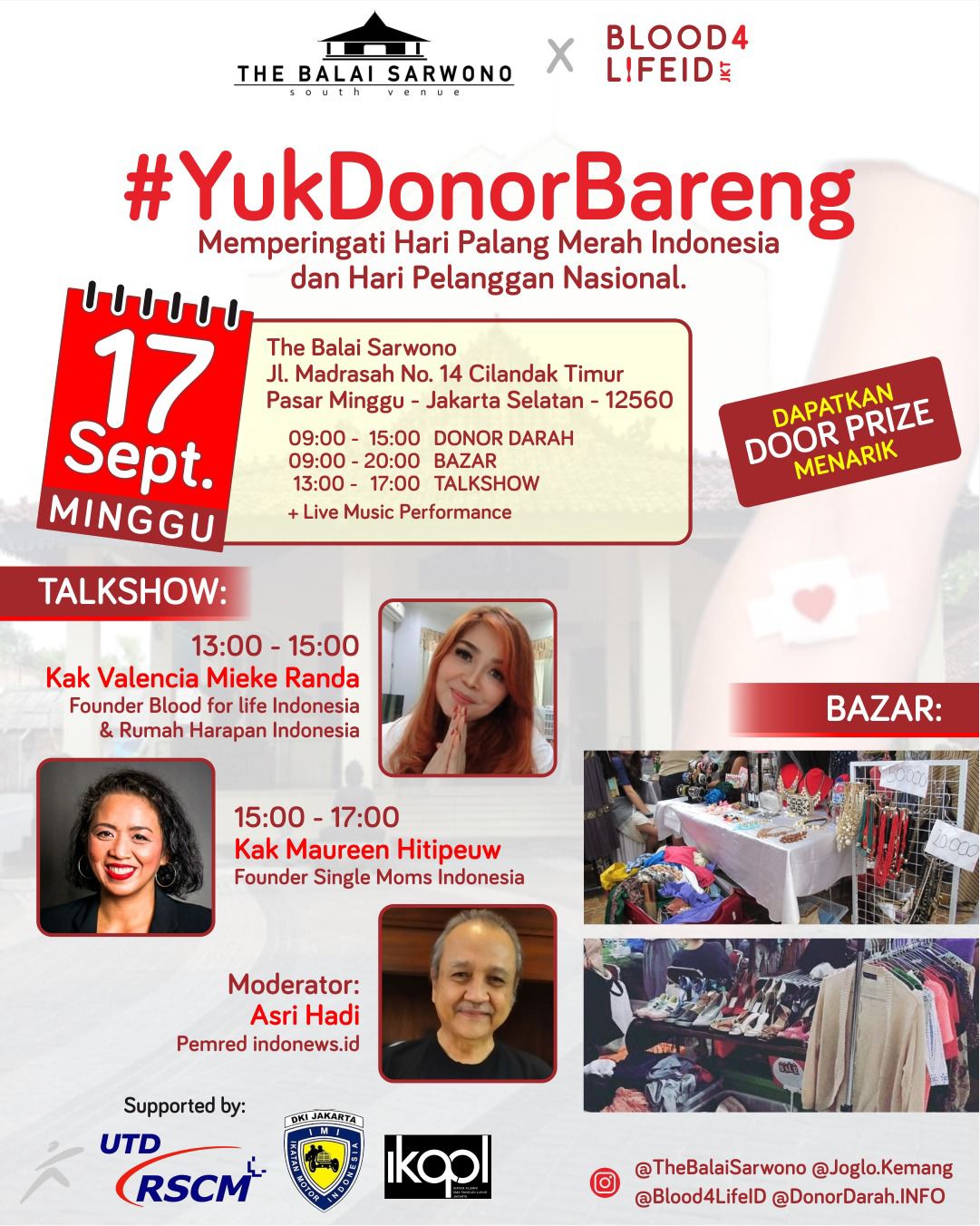 The Balai Sarwono Bersama Blood for Life Indonesia Gelar Donor Darah Peringati Hari Palang Merah Indonesia