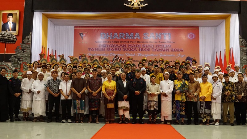 Perayaan Hari Suci Nyepi 2024, Kolaborasi Korps Brimob Polri dan Banjar Purna Widya dalam Mewujudkan Indonesia Jaya