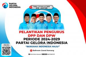 
                                       Partai Gelora Gelar Pelantikan Pengurus DPP, DPW Periode 2024-2029 dan Pengucapan Janji Jabatan Anggota Legislatif Secara Serentak